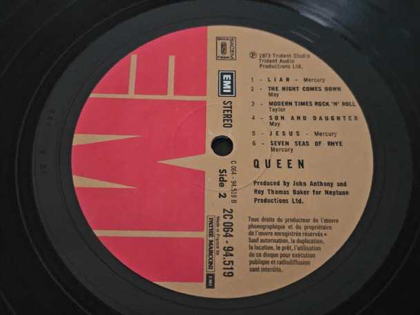 12" Vinyl album Queen 1 (France) Varia 2 1973 1st press | Buy
